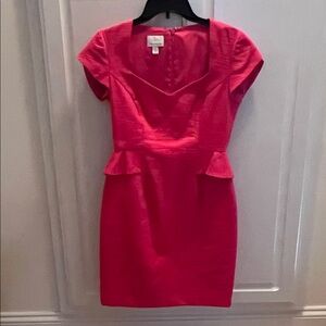 Donna Morgan Fuchsia Cap Sleeve Peplum Dress